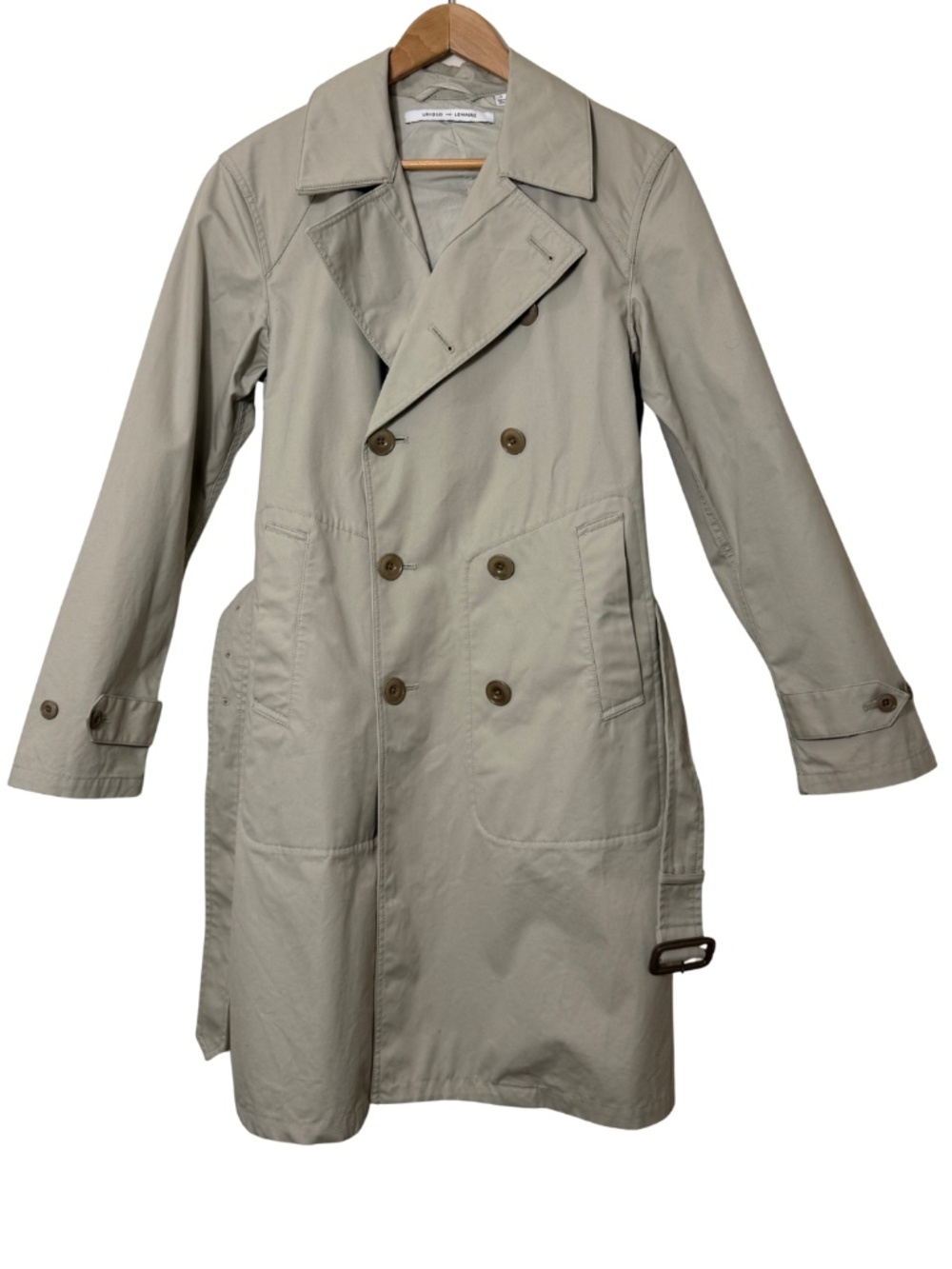 Uniqlo x Lemaire Beige Cotton Double-Breasted Trench Coat Women's S